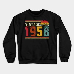 Vintage 1958 Birthday Gift Retro Style Crewneck Sweatshirt